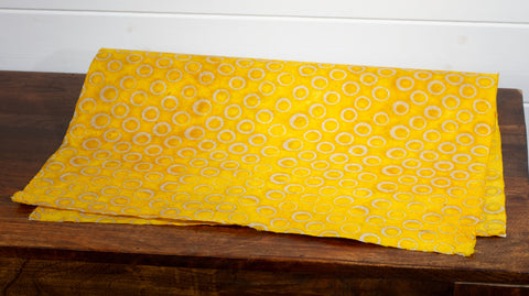 Gift Wrap - Batik Yellow Circles