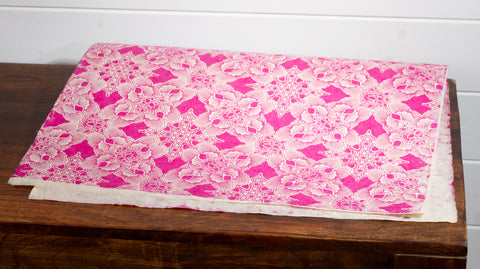 Gift Wrap - Screen Printed Pink Lotus