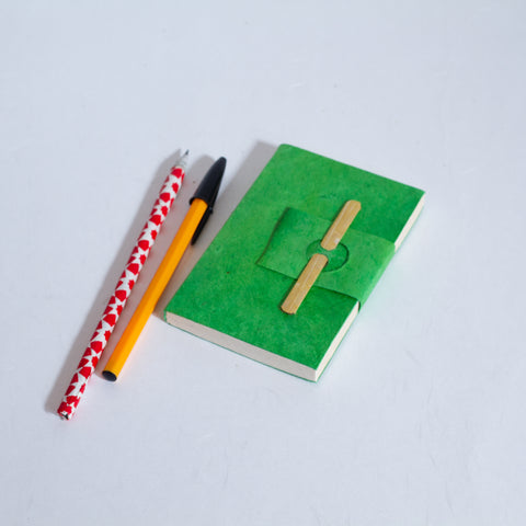 Handmade Mini Bamboo Notebook ~ Green