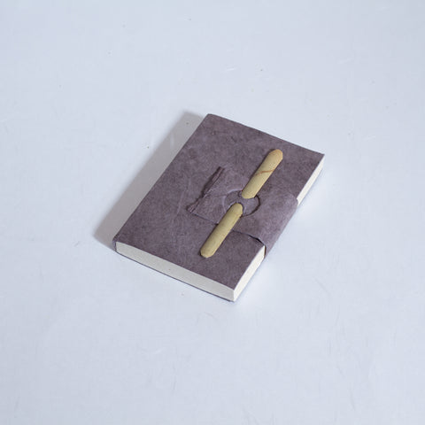 Handmade Mini Bamboo Notebook ~ Grey