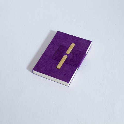 Handmade Mini Bamboo Notebook ~ Purple