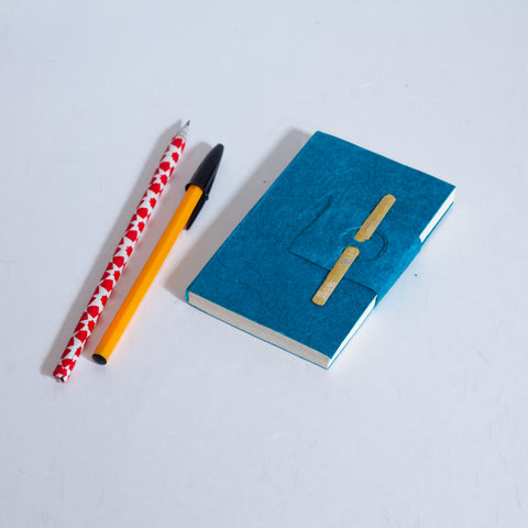 Handmade Mini Bamboo Notebook ~ Teal