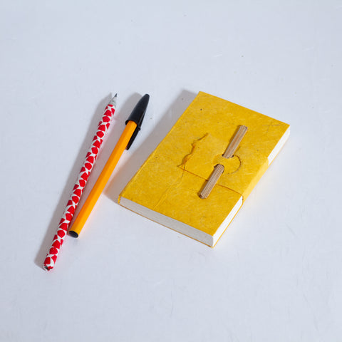 Handmade Mini Bamboo Notebook ~ Yellow