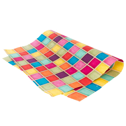 Gift Wrap - Batik Multi Colour Squares - Gift Wrap - Anglesey Paper Company  - 1