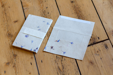 Handmade A6 Cornflower Lokta Envelopes - Pack of 10