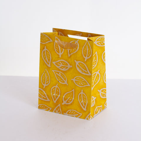 Large Gift Bag - Batik Leaf Yellow