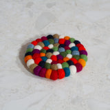 10cm - Felt Ball Coaster  - Round