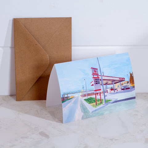 Greetings Card (A6) ~ Berezino Gas Station DayZ Painting