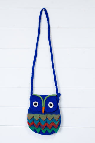 Felt Owl Bag ~ Blue