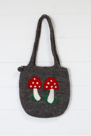 Felt Mushroom Bag ~ Dark Grey