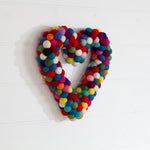 Felt Ball Heart ~ Multi Colours