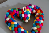 Felt Ball Heart ~ Multi Colours
