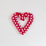Felt Ball Heart ~ Pinks