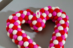 Felt Ball Heart ~ Pinks