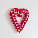 Felt Ball Heart ~ Pinks