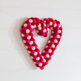 Felt Ball Heart ~ Pinks
