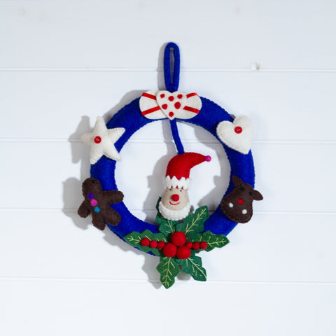 Felt Christmas Wreath - Blue