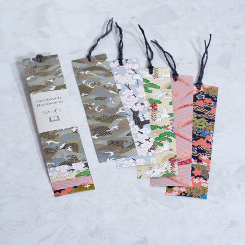 Handmade Bookmarks - Set of 5 - Washi