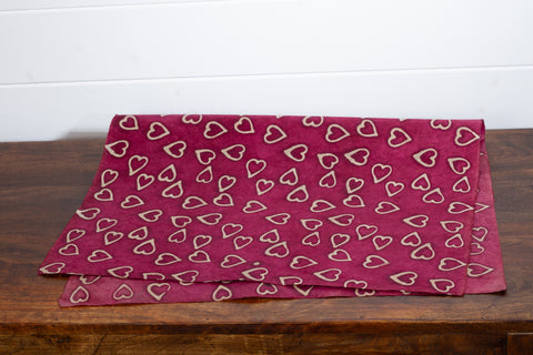 Gift Wrap - Batik Hearts