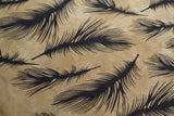 Gift Wrap - Black Screen Printed Feathers on Brown