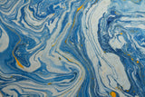 Gift Wrap - Coastline Marble Paper ~ Blue/Orange