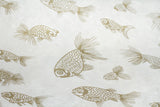 Gift Wrap - Screen Printed Gold Fish on Natural