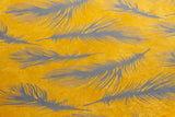 Gift Wrap - Grey Screen Printed Feathers on Golden Yellow Lokta