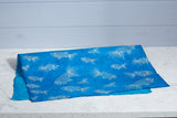 Gift Wrap - Screen Printed Silver Fish on Teal