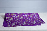Gift Wrap - Screen Printed Silver & Gold Flowers on Purple