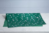 Gift Wrap - Screen Printed Silver Stars on Green