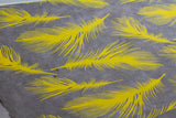 Gift Wrap - Lemon Screen Printed Feathers on Grey Lokta