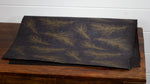 Gift Wrap - Gold Screen Printed Feathers on Black Lokta