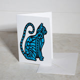 Cat Paper Cut Greeting Card 5x7 Inch (12.5 x 17.5cm)