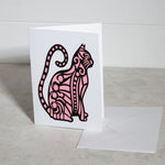 Cat Paper Cut Greeting Card 5x7 Inch (12.5 x 17.5cm)