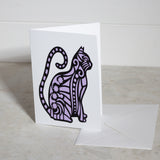 Cat Paper Cut Greeting Card 5x7 Inch (12.5 x 17.5cm)