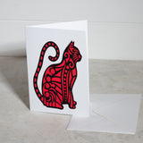 Cat Paper Cut Greeting Card 5x7 Inch (12.5 x 17.5cm)