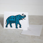 Elephant Paper Cut Greeting Card 5x7 Inch (12.5 x 17.5cm)