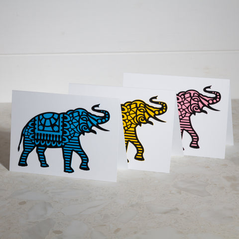 Elephant Paper Cut Greeting Card 5x7 Inch (12.5 x 17.5cm)