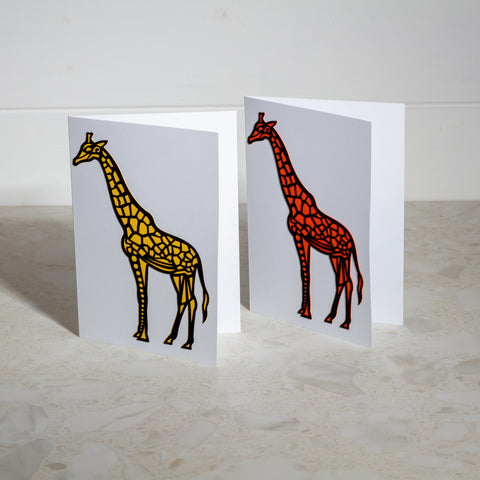 Giraffe Paper Cut Greeting Card 5x7 Inch (12.5 x 17.5cm)