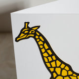 Giraffe Paper Cut Greeting Card 5x7 Inch (12.5 x 17.5cm)