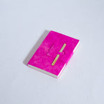 Handmade Mini Bamboo Notebook ~ Hot Pink