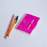 Handmade Mini Bamboo Notebook ~ Hot Pink