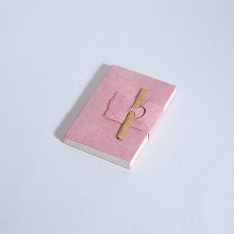 Handmade Mini Bamboo Notebook ~ Pink