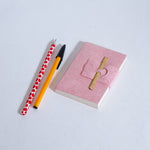Handmade Mini Bamboo Notebook ~ Pink