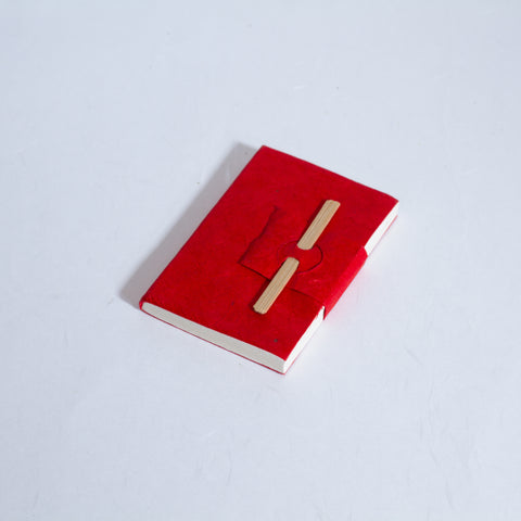 Handmade Mini Bamboo Notebook ~ Red