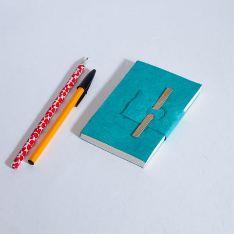 Handmade Mini Bamboo Notebook ~ Turquoise