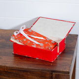 Boxed Photo Album - Silver and Gold on Red