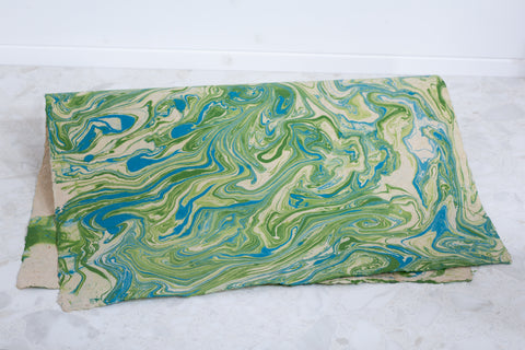 Gift Wrap - Atlas Marble Paper ~ Green/Blue