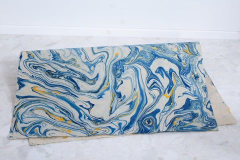 Gift Wrap - Coastline Marble Paper ~ Blue/Orange
