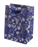 Large Gift Bag - Silver & Gold on Blue - Gift Bag - Anglesey Paper Company 